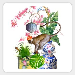 Painting monkey chinoiserie Sticker